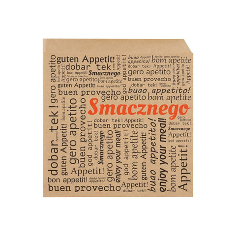 Koperta na kebab „Smacznego” 17×19 cm – 200 szt.