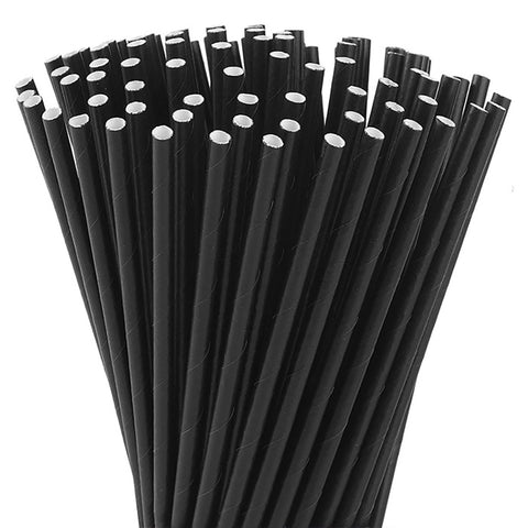 Czarne słomki papierowe 100szt